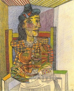  1938 Works - Portrait de Dora Maar assise 1 1938 Cubists